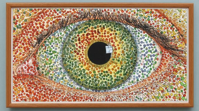Evaluating color blindness interactive color blind test displayed on computer screen