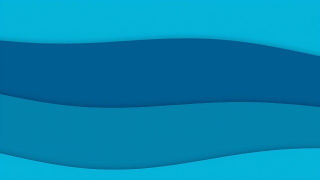 Abstract blue wave background with layered paper cut shapes moving in a slow and smooth motion.