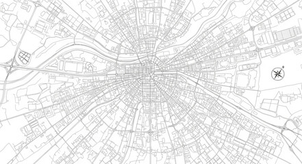 Detailed city map blueprint with streets and buildings. © Bodo