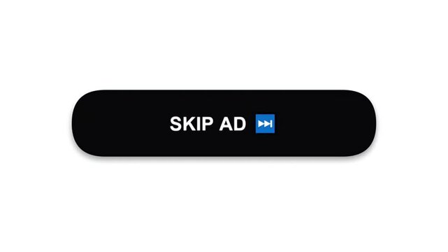 Black skip ad button with a countdown timer from three to one followed by a clickable skip button with a blue icon.