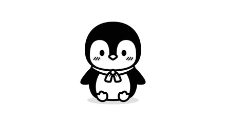 Cute Cartoon Penguin Character Design. © Afi