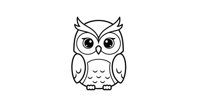 Cartoon owl with big eyes.