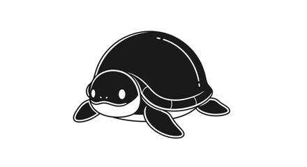 Black and white turtle illustration. © Afi