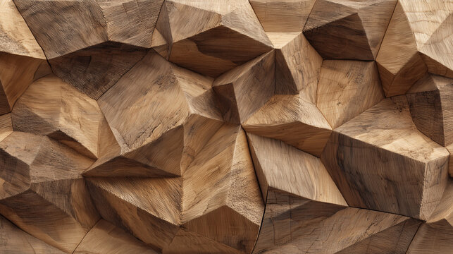 Abstract wooden texture with geometric pattern and sharp angles creating a three dimensional effect