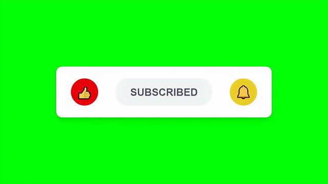 Social media notification bell icon being clicked by a mouse cursor next to a subscribed button and like icon
