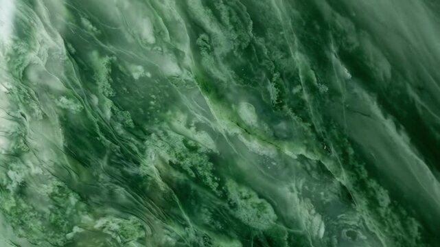 Abstract green marble texture with flowing patterns and natural variations, suitable for backgrounds