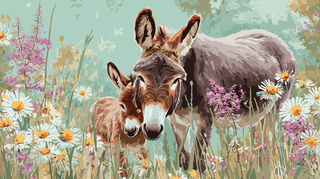 donkey in the field