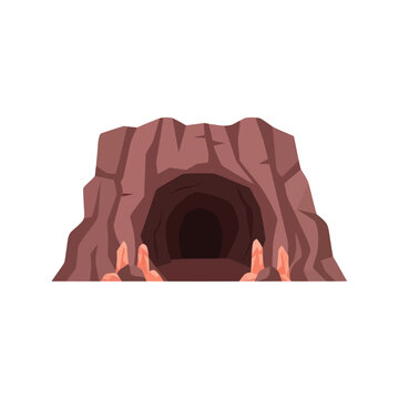 Cave entrance with rocky exterior.
