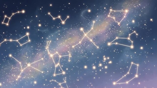 A breathtaking view of constellations glowing in a starry night sky, showcasing celestial beauty