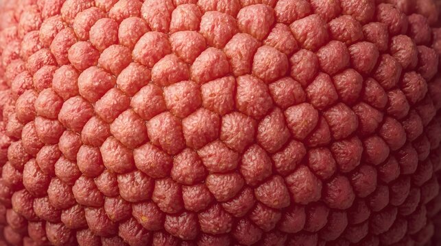 Macro Top View of Lychee Skin Texture with Natural Bumpy Surface Detail