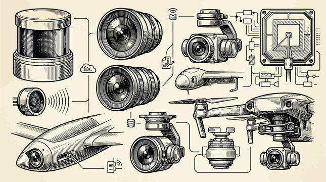 Collection of Vintage Cameras and Lenses.
