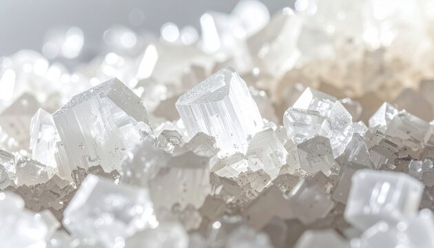 Bright white creatine monohydrate powder crystals closeup representing fitness supplement