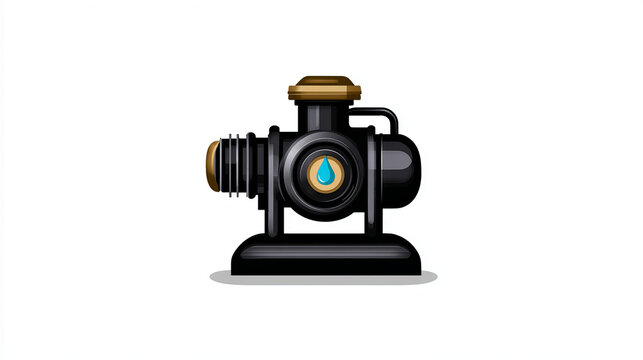 Water pump icon i.e. centrifugal, rotary, submersible and well pump. 