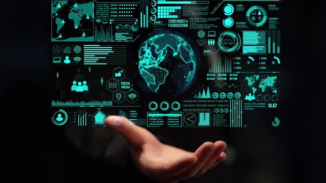 Data center monitoring dashboard visualize network performance, connection status, usage rate, and telecommunication insight. Data center monitoring efficiency improvement network transparency. Thunk