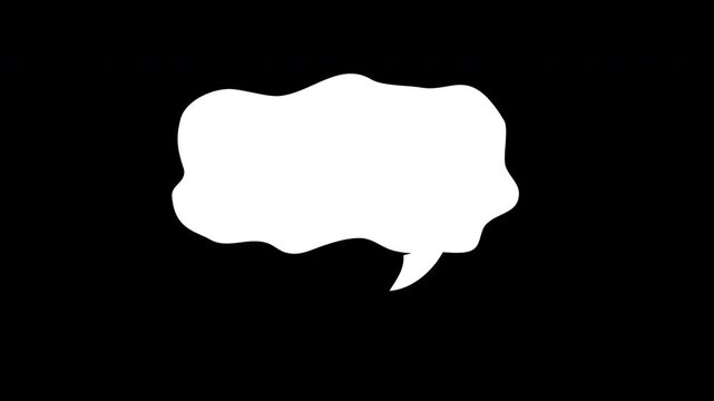 Wobbly Speech Bubble Animation with Transparent Background, Wavy Comic Balloon Emotion Frame Alpha Channel