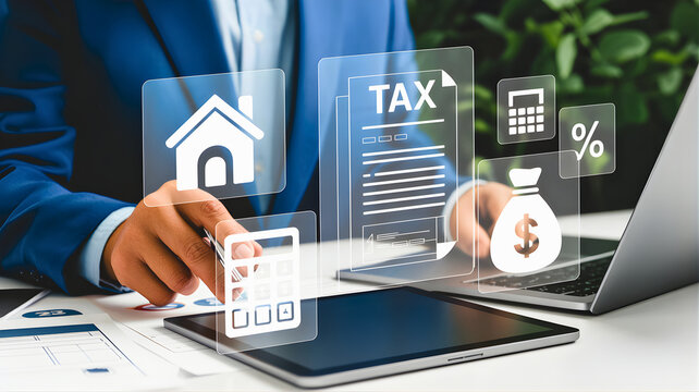 Professional Utilizing Digital Tools for Comprehensive Tax Planning and Financial Management, Navigating Real Estate Investments and Business Finances Online
