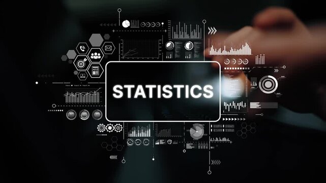Modern Data Visualization of Statistics with Graphs and Charts for Business Analysis and Research Presentation. Asymptotic smart data analytic.