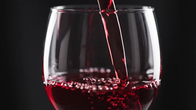 Pouring red wine into a glass