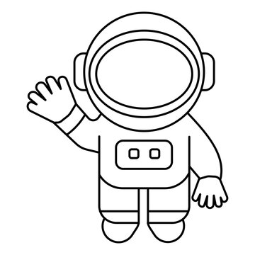 Cute Astronaut Waving Hand