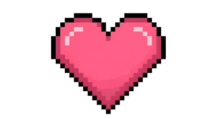 Naklejka premium Pixel Heart Icon Digital Emoji