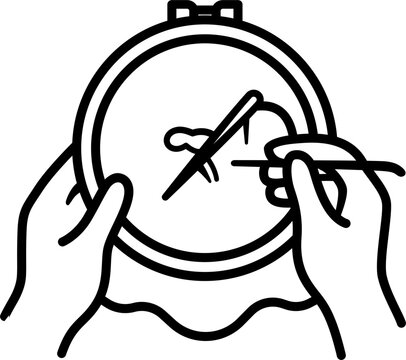 Embroidery Hoop and Stitching Icon