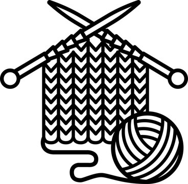 Knitting Needles and Wool Ball Icon