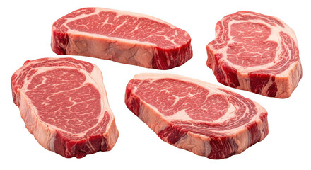 Fototapeta premium Raw beef steaks on white