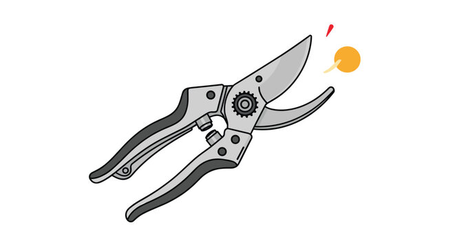 High-quality gardening pruning shears or secateurs shown in detail, used for cutting stems, branches, and maintaining plant health.