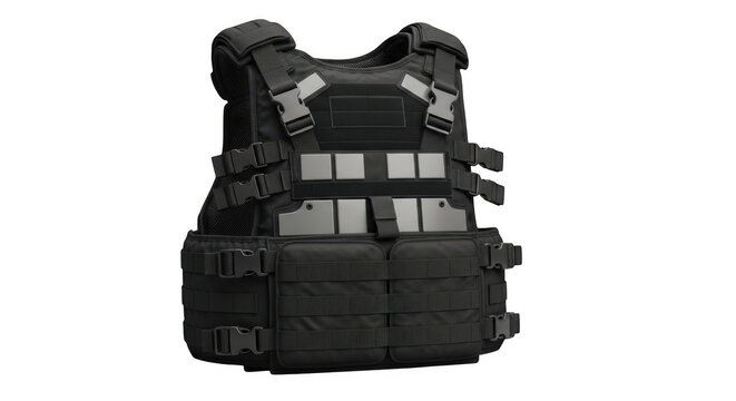 Black tactical bulletproof vest