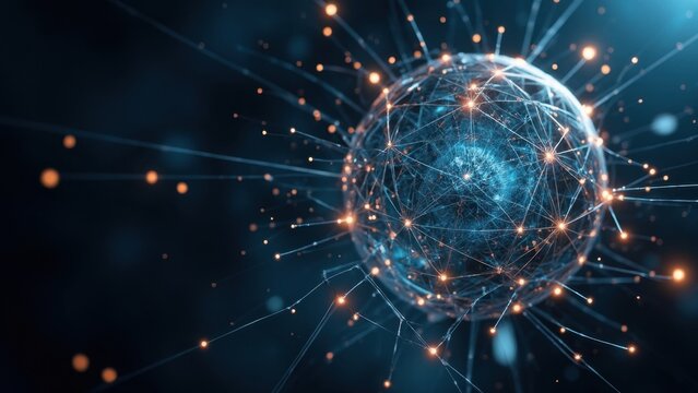 A conceptual image illustrating the interconnection of crystal structures with a digital network, symbolizing scientific progress and technological advancements.