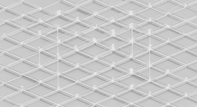 Gray metallic grid pattern background texture.