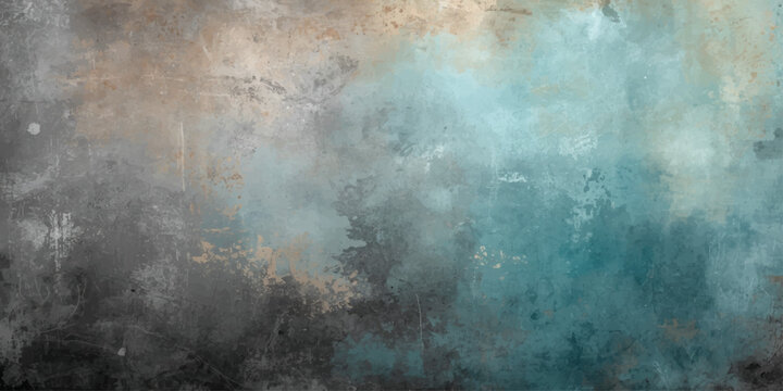 Abstract blue and white grunge texture background featuring a dark storm clouds pattern with smoke mist and a weathered night sky backdrop