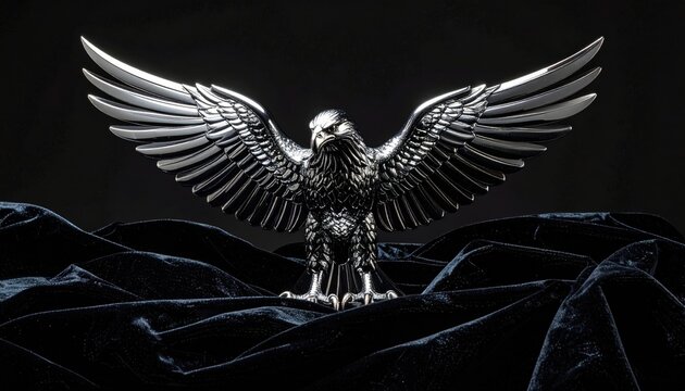 Polished Chrome Eagle Hood Ornament Emblem from a Vintage Studebaker Car