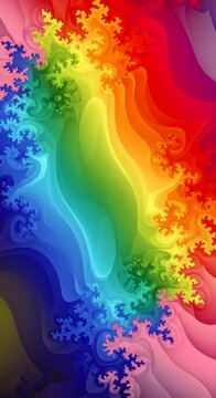 Vibrant Colorful Fractal Abstract Art Background.