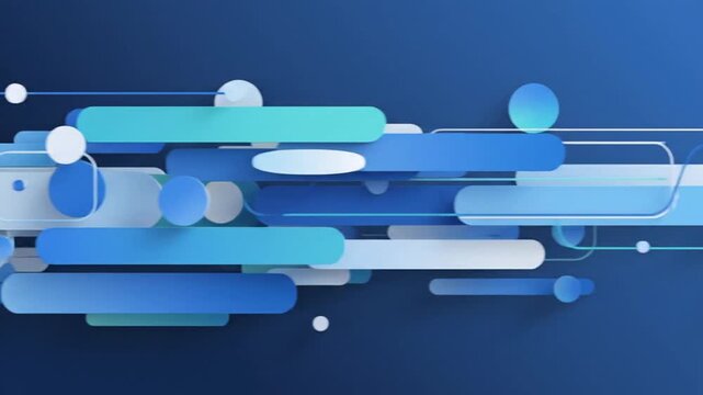 Abstract geometric shapes on blue background