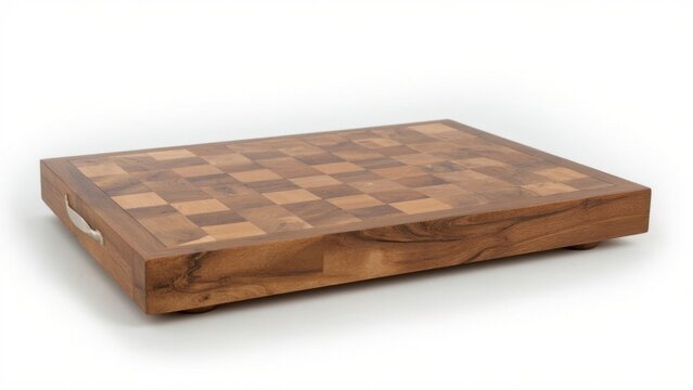 This is a wooden cutting board featuring a beautiful bamboo design, perfect for preparing meals. It's also a useful storage base for a set of knives.