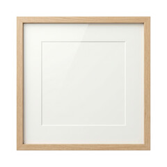 Square light oak wood picture frame on transparent background © BTG