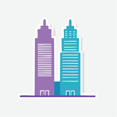 Fototapeta premium Two Stylized Skyscrapers