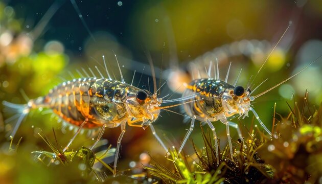 Two microscopic rotifers with beating cilia and segmented bodies captured in stunning detail, revealing the intricate world of aquatic microorganisms.