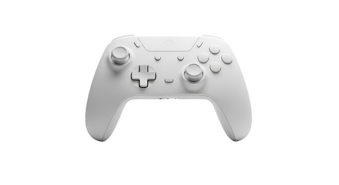 White video game controller isolated on black background modern gaming accessory studio shot