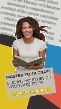 Educational Vertical Paper Cut Social Media Story