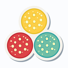 Fototapeta premium Three Colorful Slices of Salami