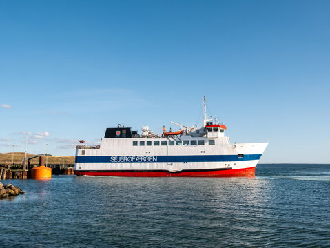 Sejer&oslash;f&aelig;rgen ferry at Sejer&oslash; harbour in Sejerby, operating between Havns&oslash; and Sejer&oslash; in Kattegat, Denmark
