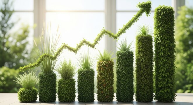 Eco friendly business growth graph