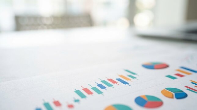 Investment portfolio management. Diversified strategy using stocks, Financial Stock Market Charts and Graphs Background with Blurred Copy Space for Business Report