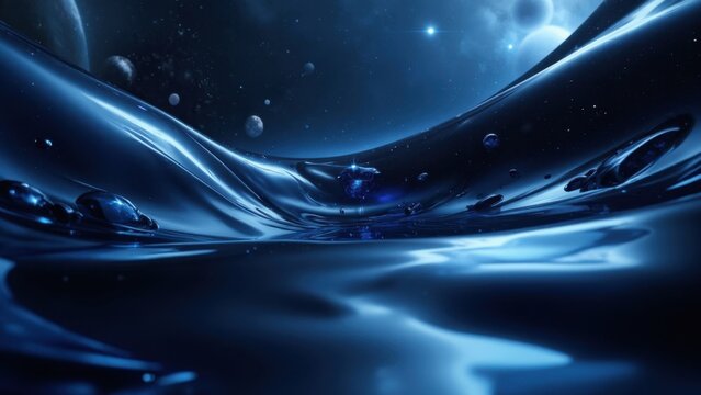 Mystical cosmic landscape with swirling patterns and starry skies.