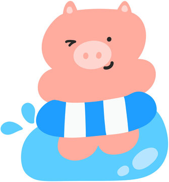 Animal Swimming Tube Summer Character