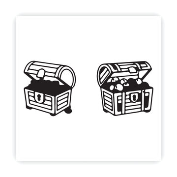 Treasure Chest Icon &ndash; Pirate Gold Box Illustration,