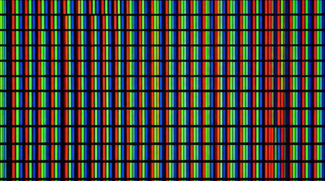 Macro of LCD Display Subpixel Surface with Red-Green-Blue Stripe Pattern