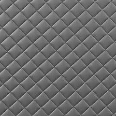 Naklejka premium Dark Gray Quilted Textile Background with Symmetrical Diamond Stitching Pattern Macro Illustration